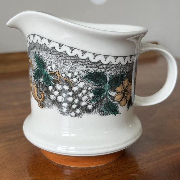 Goebel "Burgund" Creamer Vintage W. Germany Oeslauer Manufaktur Floral Blue Gray - Picture 3 of 9